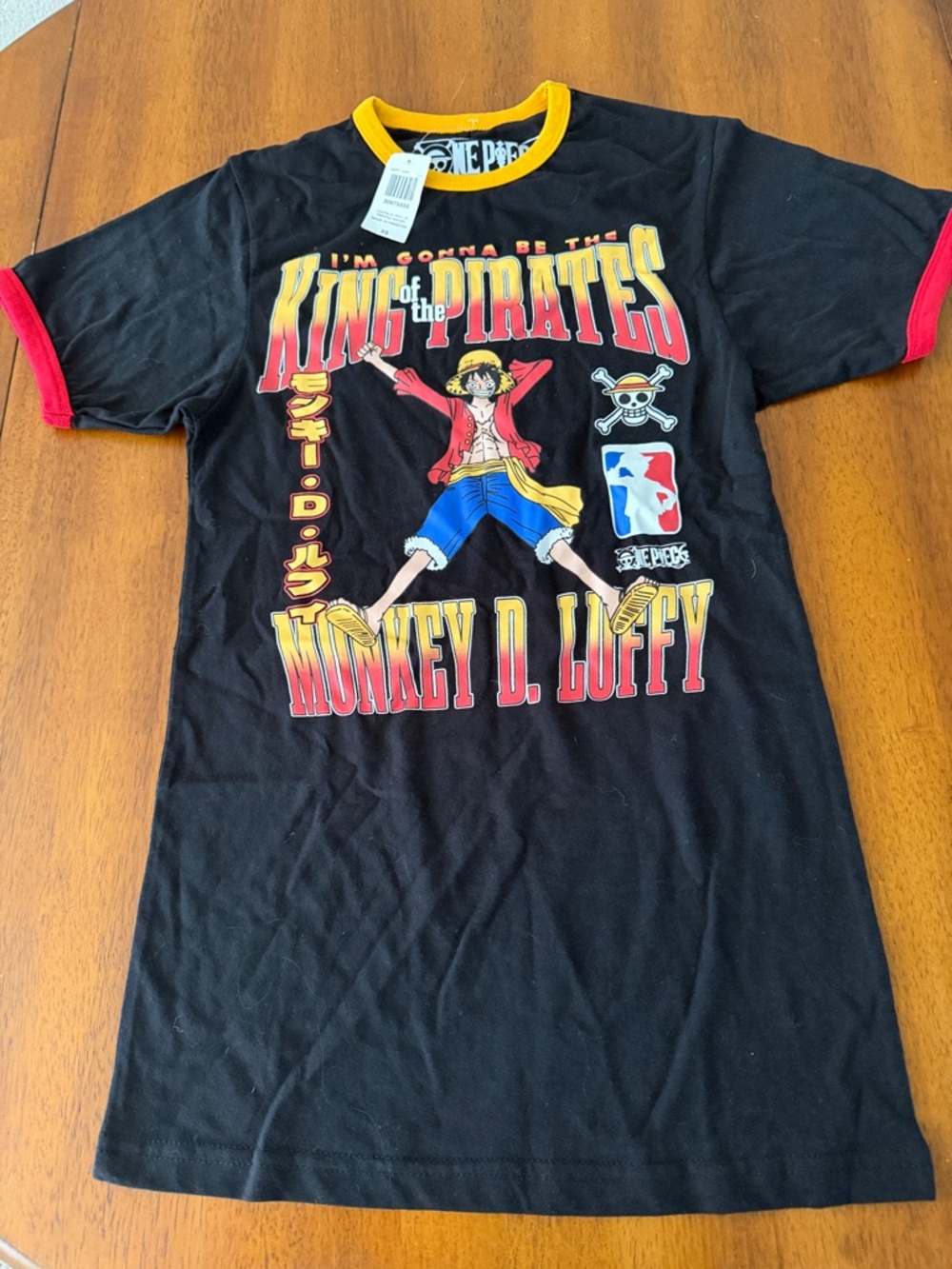 Black Monkey D. Luffy Graphic Tee for Kids - Official One Piece Style